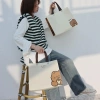 AllGIFT Túi mua sắm đeo nách, vải không dệt chống thấm, tote trẻ em lớn 8