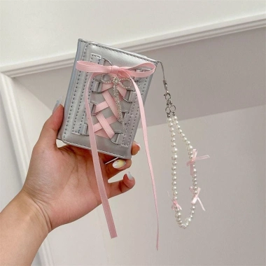 AllGIFT Ví bạc ngọt ngào - Ví tiền xu ngắn dây đeo Hàn Quốc Y2K thời trang nữ