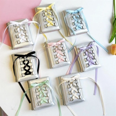 AllGIFT Ví bạc ngọt ngào - Ví tiền xu ngắn dây đeo Hàn Quốc Y2K thời trang nữ
