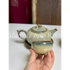 Ấm chén Bát Tràng Bình Trà men hoả biến vàng mẫu quả hồng - Ấm pha trà sang chảnh, giảm giá 495k 5