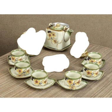 Ấm chén Bát Tràng mẫu vuông siêu đẹp - Giá ưu đãi 150.000đ, giảm từ 186.000đ 6