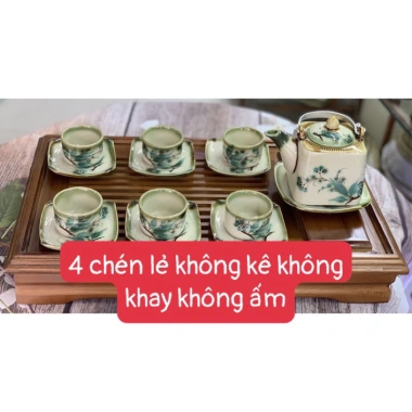 Ấm chén Bát Tràng mẫu vuông siêu đẹp - Giá ưu đãi 150.000đ, giảm từ 186.000đ 9