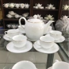 Ấm chén kẻ chỉ vàng cao cấp Bát Tràng – Giá ưu đãi 280.000₫, chất liệu gốm sứ truyền thống