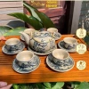 Ấm chén men rạn cổ Bát Tràng - Bộ Trúc Lâm Thất Hiền, Cổ Tự gốc Tùng, Nhị Cảnh Sơn Thuỷ quai đồng - Giá ưu đãi 260.000₫