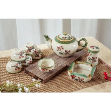 Ấm chén men tro Bát Tràng Thiết kế truyền thống, chất liệu bền, chỉ 65.000₫