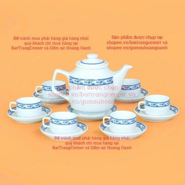 Ấm chén pha trà Bát Tràng men sứ trắng 700ml Jasmine Chim Lạc 7 mẫu giá 355.950đ 2