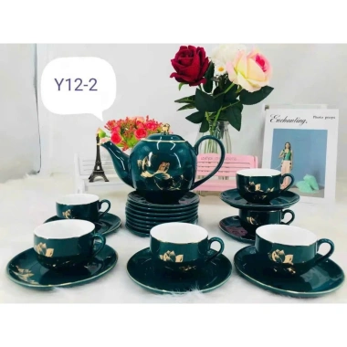 Ấm Chén Trà Men Lục Bảo Vàng Kim SEN - Thiết Kế Sang Trọng, Giảm Giá Đặc Biệt 380k 5