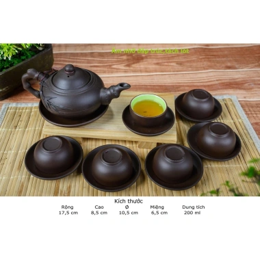 Ấm chén tử sa đắp trúc Bát Tràng 280ml kèm khay – Giá ưu đãi 230.000 đồng 4 Ấm chén tử sa đắp trúc Bát Tràng 280ml kèm khay – Giá ưu đãi 230.000 đồng 4