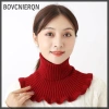 Ấm dệt kim cổ cao nữ giả len dày, chống gió mạnh, chỉ 35.000 VND giảm giá 6