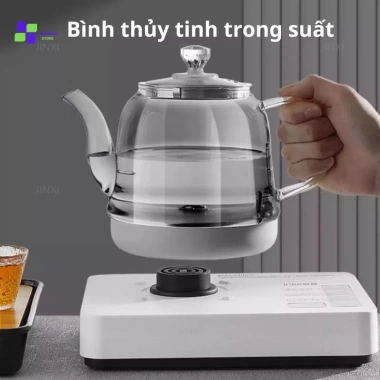 Ấm điện thông minh tự động hút nước, chống cháy, thủy tinh trong chịu nhiệt, đun sôi siêu tốc - Giá 568.000₫