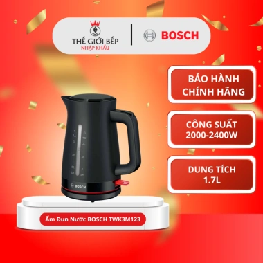 Ấm Đun Nước BOSCH TWK3M123 – Chống Cặn, Tự Ngắt Khi Sôi, An Toàn Tuyệt Đối, Giá 1,363,970₫