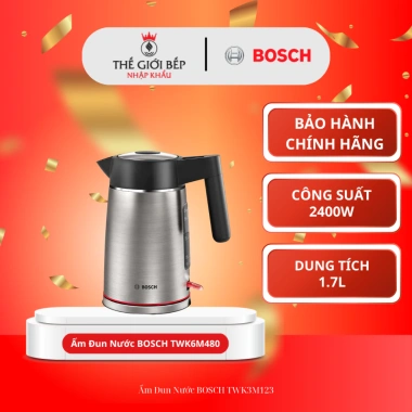 Ấm Đun Nước BOSCH TWK6M480 - Đun Nhanh, Bền Bỉ, An Toàn, Giá Ưu Đãi 1,781,538₫ - Hàng Chính Hãng