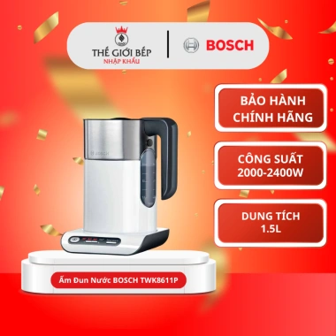 Ấm Đun Nước Bosch TWK8.611P Tự Ngắt, Giữ Nhiệt, Thiết Kế Sang Trọng, Giá Ưu Đãi