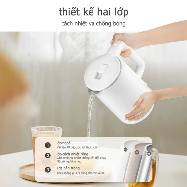 Ấm đun nước điện HODEKT 1.8L/2.3L nhanh, thép không gỉ, 2 lớp chống bỏng, 157.000₫ 3 Ấm đun nước điện HODEKT 1.8L/2.3L nhanh, thép không gỉ, 2 lớp chống bỏng, 157.000₫ 3