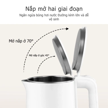 Ấm đun nước điện HODEKT 1.8L/2.3L nhanh, thép không gỉ, 2 lớp chống bỏng, 157.000₫ 6 Ấm đun nước điện HODEKT 1.8L/2.3L nhanh, thép không gỉ, 2 lớp chống bỏng, 157.000₫ 6