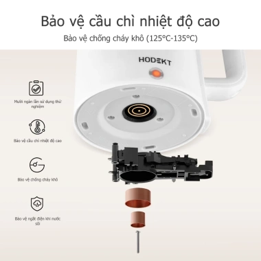 Ấm đun nước điện HODEKT 1.8L/2.3L nhanh, thép không gỉ, 2 lớp chống bỏng, 157.000₫