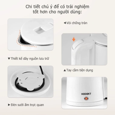 Ấm đun nước điện HODEKT 1.8L/2.3L nhanh, thép không gỉ, 2 lớp chống bỏng, 157.000₫
