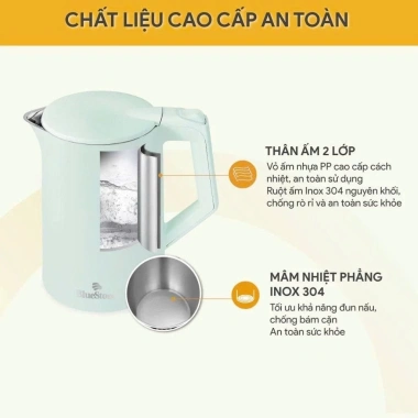 Ấm Đun Siêu Tốc BlueStone KTB-3.456 1.7L 1.800W - Giá ưu đãi 899.000đ