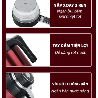 Ấm đun siêu tốc Cuckoo ST-30 3L kèm bình giữ nhiệt, giữ nhiệt 24h, giá chỉ 169k