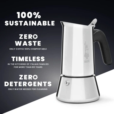 Ấm Pha Cà Phê Bialetti Venus Induction 6 Cốc 235ml Thép Không Gỉ, Dùng Mọi Loại Bếp, Nhập Đức, Giảm Giá Đến 23% 6