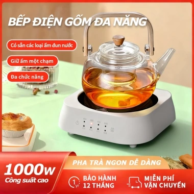Ấm Siêu Tốc 1.000ml Bếp Điện Mini 1.000W 8 tính năng, bảo hành 12 tháng, 218.000đ
