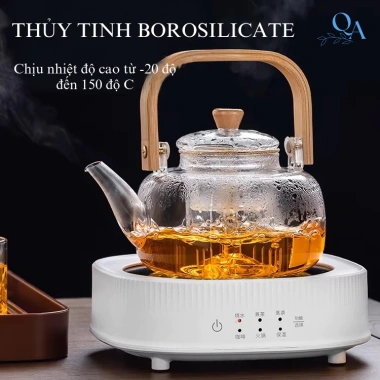 Ấm Thủy Tinh Chịu Nhiệt 900ml Đun Trực Tiếp Trên Bếp Gas & Hồng Ngoại - Ưu Đãi 225k