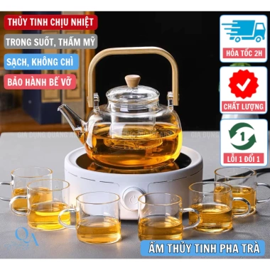 Ấm Thủy Tinh Chịu Nhiệt 900ml Đun Trực Tiếp Trên Bếp Gas & Hồng Ngoại - Ưu Đãi 225k 2 Ấm Thủy Tinh Chịu Nhiệt 900ml Đun Trực Tiếp Trên Bếp Gas & Hồng Ngoại - Ưu Đãi 225k 2