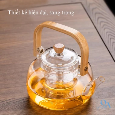 Ấm Thủy Tinh Chịu Nhiệt 900ml Đun Trực Tiếp Trên Bếp Gas & Hồng Ngoại - Ưu Đãi 225k