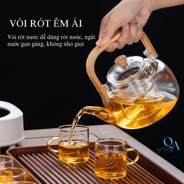 Ấm Thủy Tinh Chịu Nhiệt 900ml Đun Trực Tiếp Trên Bếp Gas & Hồng Ngoại - Ưu Đãi 225k