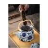 Ấm Trà Sứ Cỡ Lớn Làm Mát Đồ Dùng Cầm Chùm Cổ Điển Gốm Sứ Trắng Xanh 2