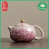 Ấm trà sứ Thanh Hóa men rạn họa tiết mẫu đơn 180ml mẫu hồng nhạt giá ưu đãi