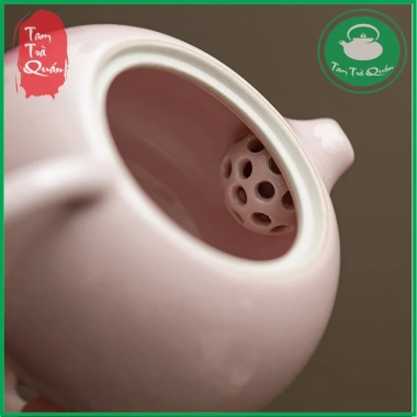 Ấm trà sứ Thanh Hóa men rạn họa tiết mẫu đơn 180ml mẫu hồng nhạt giá ưu đãi