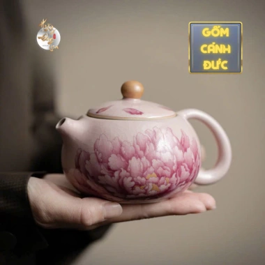 Ấm Trà Tây Thi Hồng 180ml - Gốm Cảnh Đức Men, Hoàng Đan, Nhà Tống, Quà Tặng 236k