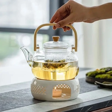 Ấm trà thủy tinh chịu nhiệt bộ lọc - Thép không gỉ cho trà Kung Fu, cà phê, Puer chỉ 160.000₫ 9