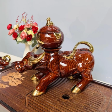 Ấm trà tự động Con Trâu - Chén côi xay & Âm chén cao cấp, giảm giá tới 18% chỉ 1,250,000₫