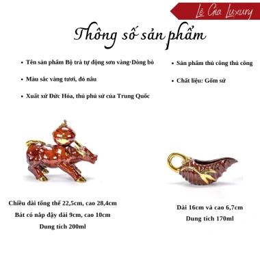 Ấm trà tự động Con Trâu - Chén côi xay & Âm chén cao cấp, giảm giá tới 18% chỉ 1,250,000₫