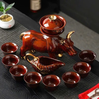 Ấm trà tự động Trâu - Ấm chén côi xay cao cấp, tiện lợi, sang trọng, giá 1,050,000₫