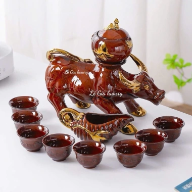 Ấm trà tự động Trâu - Ấm chén côi xay cao cấp, tiện lợi, sang trọng, giá 1,050,000₫