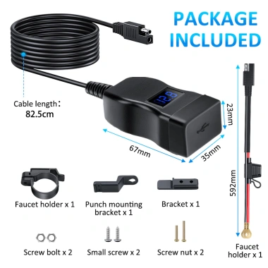 Anchtek Bộ chuyển đổi sạc xe máy 12V USB-PD chống nước, cổng nhanh 3.0 cho Switch, Moto & điện thoại - Giá chỉ 150.202 VND