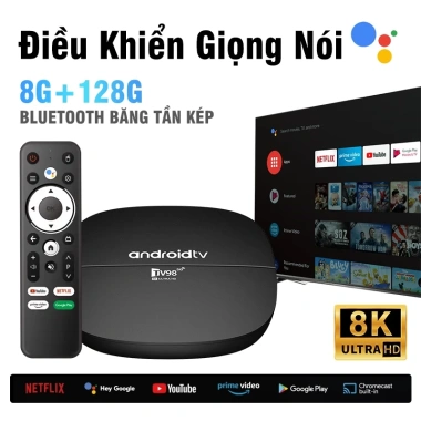Android TV Box 8K 8G+128GB - Kiểm Soát Giọng Nói, WiFi/4G, Băng Tần Kép, 100 Kênh Miễn Phí - 449.000₫ Android TV Box 8K 8G+128GB - Kiểm Soát Giọng Nói, WiFi/4G, Băng Tần Kép, 100 Kênh Miễn Phí - 449.000₫