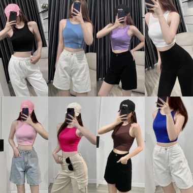 Ảnh Tự Chụp Croptop 3 Lỗ Thun Trơn – Kiểu Dáng Nữ Thời Trang, Giá Ưu Đãi 109.000₫