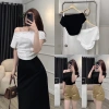 Ảnh tự chụp Croptop lệch vai cánh dơi - Giá ưu đãi 147.000đ, thoáng mát, trẻ trung