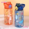 ANHUITYJ Bình Nước Khủng Long 600ml Trẻ Em - Cốc Ống Hút Silicon Chống Rò Rỉ