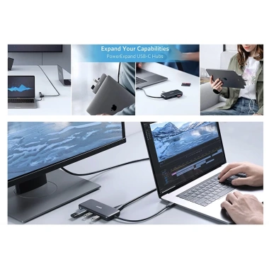 Anker USB‑C 7 trong 1: HDMI 4K, Sạc 100W, 2 USB‑A 5Gbps, Đọc thẻ SD & Micro SD - Giá chỉ 945.000₫
