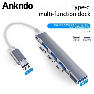Ankndo HUB 4 cổng USB 2.0/3.0 sang Type-C - Mở rộng kết nối cho Laptop, giá 62.130 VND
