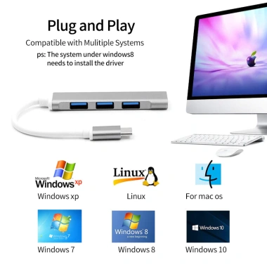 Ankndo HUB 4 cổng USB 2.0/3.0 sang Type-C - Mở rộng kết nối cho Laptop, giá 62.130 VND