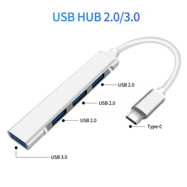 Ankndo HUB 4 cổng USB 2.0/3.0 sang Type-C - Mở rộng kết nối cho Laptop, giá 62.130 VND
