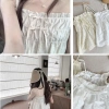 Áo 2 Dây Vải Ren Phối Hoa Dây Nơ Ngực Xinh Bo Chun Ngực Đẹp Thời Trang Mặc Nhà và Đi Biển 155k