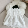 Áo 2 Dây Vải Ren Phối Hoa Dây Nơ Ngực Xinh Bo Chun Ngực Đẹp Thời Trang Mặc Nhà và Đi Biển 155k 4