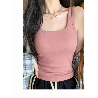 Áo 3 lỗ nữ cuộn cổ vuông dáng ngắn xinh sexy - Giá chỉ 56.800₫, giảm mạnh 2
